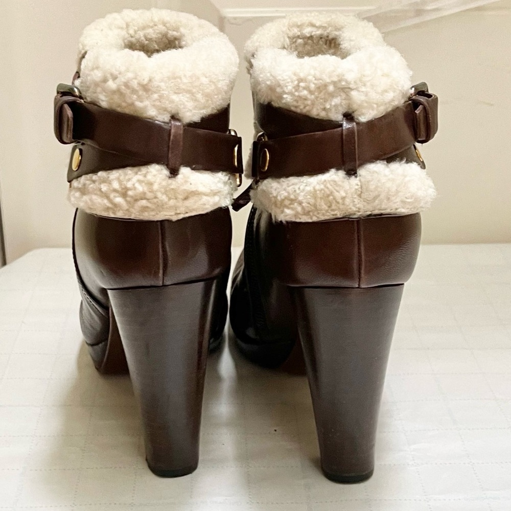 Authentic Miu Miu Shearling Lined Leather Ankle B… - image 6